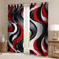 thumbnail image 2 of Manfei Girly Red Minimalst Black Out Curtains, Stripes Ombre Curtains Pack of 2 (42x63 Each), Modern Abstract Geometric Bedroom Curtains, Window Curtains Bedroom Decor, 2 of 6