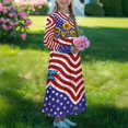 thumbnail image 3 of DISNIMO Sunflower American Flag Dress with Pockets Casual Dresses for Kids Girls Dresses 9-10 Size Girl Long Sleeve Soft Dress for Kids Swing Dress Long Sleeves for Girls Twirl Dress, 3 of 7