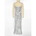 thumbnail image 4 of Sholeno Girls Shiny Sequins Jumpsuit Movie Singer Role Play Bodysuit for Carnival Party Performance Silver 6, 4 of 7