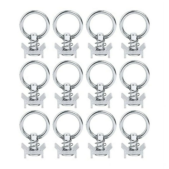 12 Pcs Raccord Simple L Rail Capacité 4,000LB avec Anneau Rond en Acier Inoxydable Garde-Boue en Aluminium, Argent