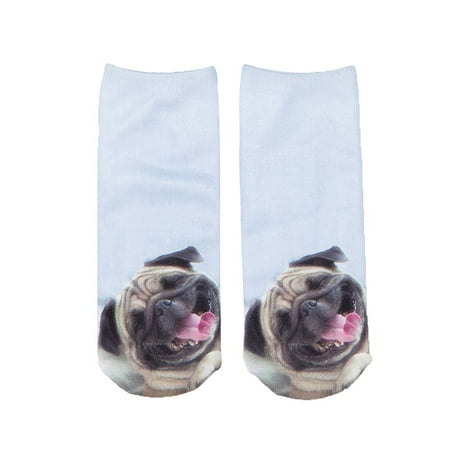 

3D Socks Women Men Socks Dogs Printed Harajuku Style Low Cut Ankle Socks