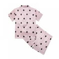 thumbnail image 2 of Uccdo Little Girls Boys Button Down Pajama Sets Teenagers Kids Satin Silk Short Sleeve Shirts + Shorts Sleepwear 5-14Y, 2 of 8