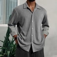 thumbnail image 2 of GuangCheng Mens Button Down Shirts Textured Long Sleeve Lapel Pullover Casual Shirts, 2 of 3