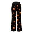 thumbnail image 6 of TTUHYWXI Womens Halloween Pajama Pants Cute Halloween Printed Wide Leg Pj Pants Loose Fit Sleepwear Baggy Drawstring Bottoms (Black, XL), 6 of 6