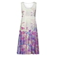 thumbnail image 4 of Viikei Summer Dresses for Women 2025,Womens Fashion Holiday Summer Casual Printing Sleeveless Party Beach Loose Dress Purple XXXL, 4 of 5