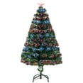 thumbnail image 4 of HOMCOM 3/4/5/6/7FT Tall Artificial Tree Multi-Colored Fiber Optic LED Pre-Lit Holiday Home Christmas Decoration, Green, 4 of 9