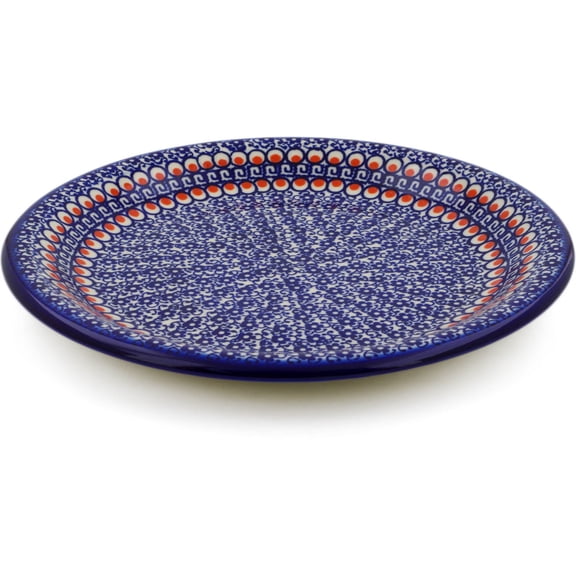 Polish Pottery 10¼-inch Lunch Plate Hand Painted in Boleslawiec, Poland   Certificate of Authenticity