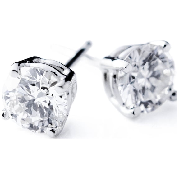 Empyrean Diamond Beautiful Luxury Finely Detailed 14 KT White Gold Diamond Stud Earrings J I1 Grade IGI Certified Lab-Created Multi-faceted Attractive Decorative Unique Fashionable Design