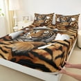 thumbnail image 3 of Homewish Wild Tiger Pattern Full Size Sheets,Jungle Wildlife Bed Sheets,Black Brown Sheet Sets For Boys,Ultra Soft Home Decor,4-Piece, 3 of 7