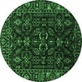 thumbnail image 1 of Ahgly Company Indoor Round Persian Emerald Green Traditional Area Rugs, 5' Round, 1 of 4