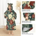 thumbnail image 3 of FORMRS Wearable Blanket Hoodie with Sleeves for Kids Cozy Flannel Sweatshirt, Christmas Blooms, 3 of 7