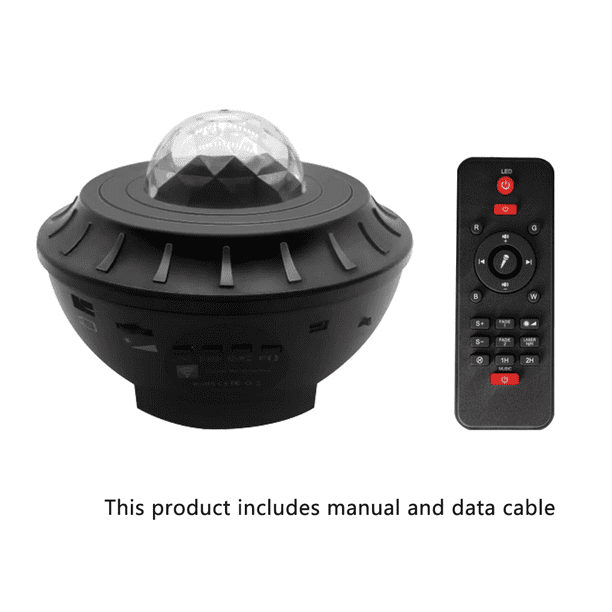 Proyector Luz Control remoto compatible con Bluetooth Música Lámpara nocturna USB RGB Luz de proyección de ondas de agua sidaley HA003015-00B