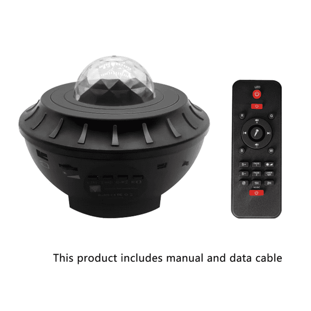 Proyector Luz Control remoto compatible con Bluetooth Música Lámpara nocturna USB RGB Luz de proyección de ondas de agua kenally HA003015-00B