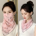thumbnail image 2 of Women Sun Protection Veil Triangle Print Scarf UV Protection Breathable I9X9, 2 of 8