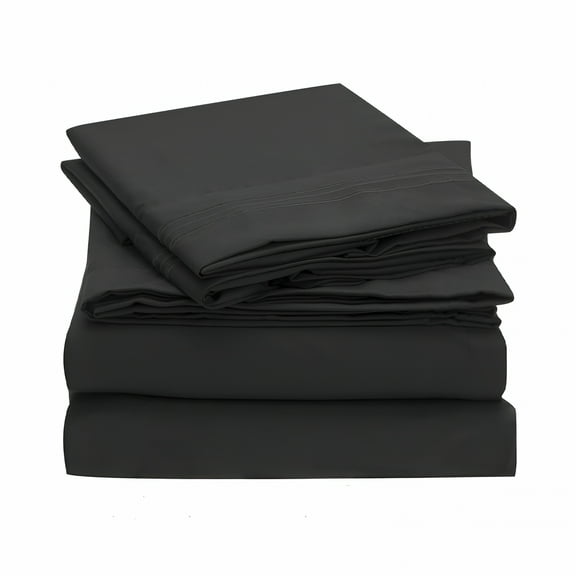 AUQ Top Split-King: Adjustable King Bed Sheets-4Pc Bed Sheet Set-100% Egyptian Cotton-800 Thread Count-15 Inch Deep Pocket,Top Split King,Black Solid-Split Down 28 Inches From the Top