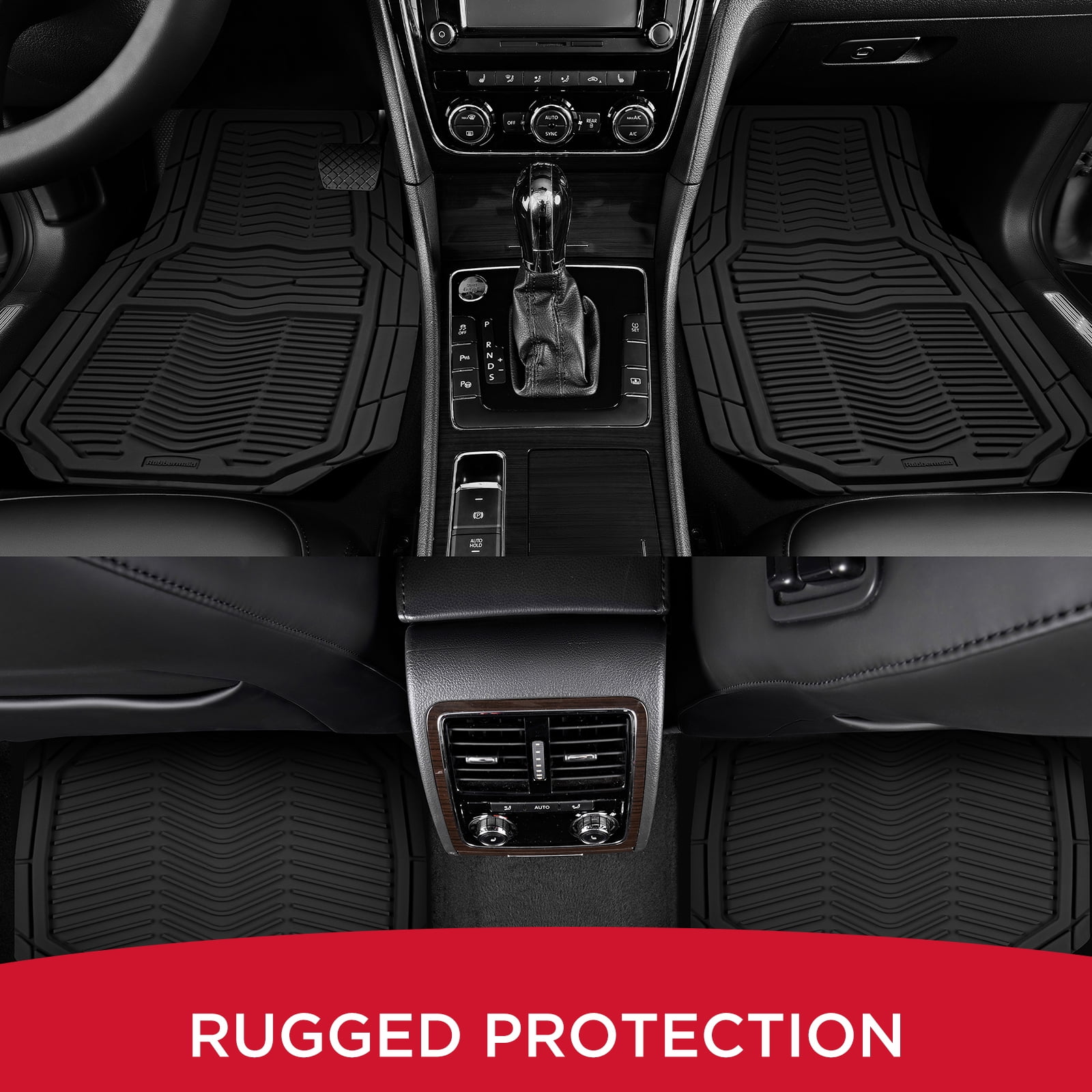 Rubbermaid Car Floor Mats,Heavy Rubber Car  Mats Set, Non-Slip,  Easy to Clean, Universal Fit for Cars, Trucks & SUVs, Black