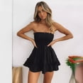 thumbnail image 3 of Tube Top Dress for Women Summer Solid Strapless Mini Dresses, Off The Shoudle Ruffle Beach Dress, 3 of 7