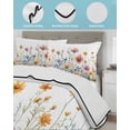 thumbnail image 4 of Wildflower Queen Size Down Alternative Comforter, Lightweight Comforter Quilt Bedding Set with Pillow Shams Country Flower Orange Pink Flower Plant All Seasons Bed Comforter Duvet Insert 90"x96", 4 of 7