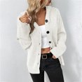 thumbnail image 1 of Sudadera con capucha de ganchillo básica para mujer de ajuste holgado de un solo pecho atuendo diario informal con cuello en V FLhrweasw Para estrenar, 1 of 9