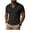 hgg416-Black, variant on Mens Short Sleeves Shirts Collarless Lapel Casual Tshirts Loose V Neck Tees Stripe Fashion Tops Summer