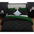 thumbnail image 6 of D.N.G. BEDDINGS 5 Piece Luxury Reversible Diamond Pattern Comforter Set Premium Super Soft, All Season 800 TC, 100% Egyptian Cotton Oversized Super King Size Green/Black Solid Color, 6 of 7