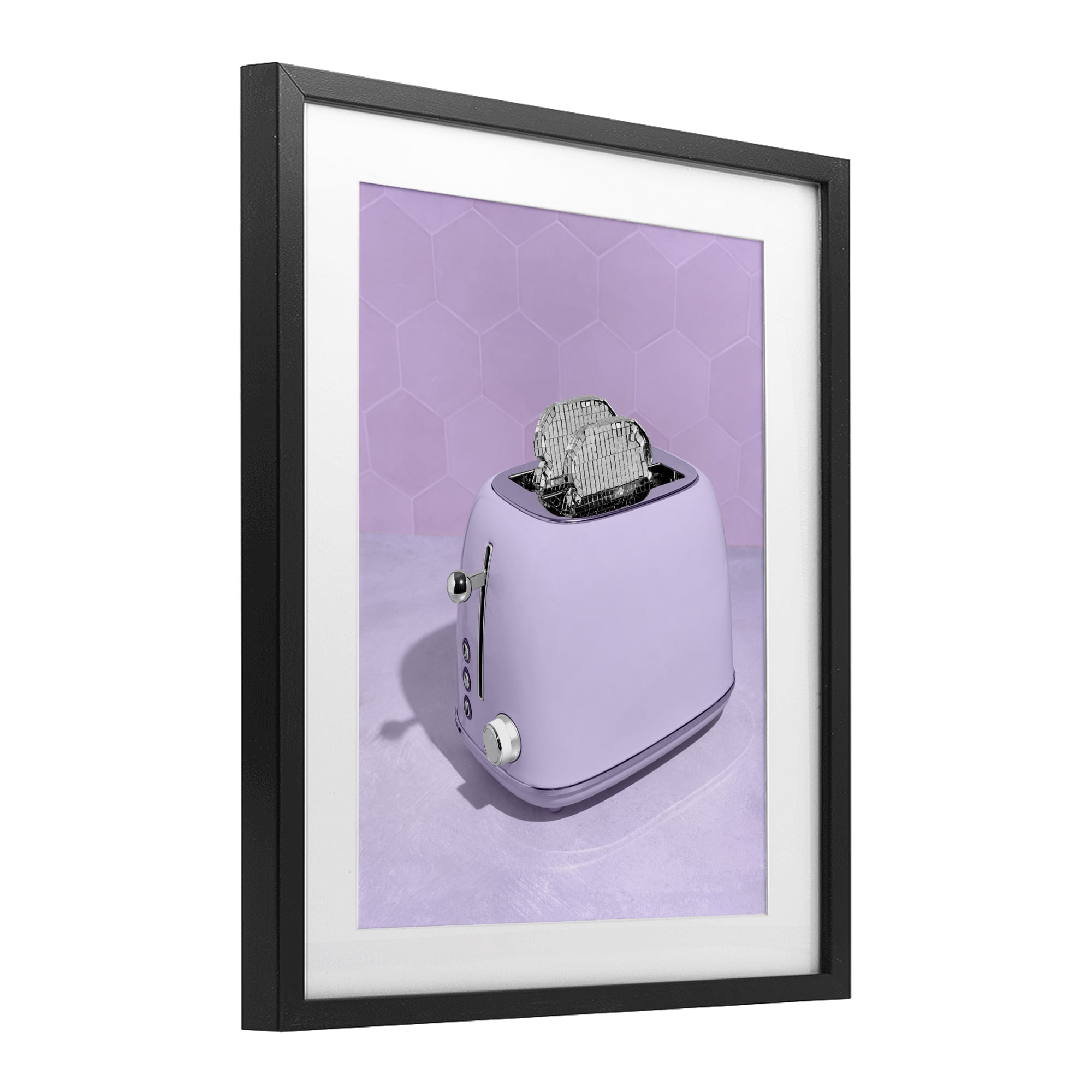 Stupell Industries Disco Toast over Purple Black Framed Print Under Glass, design by LISH Creative