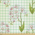 thumbnail image 2 of Ambesonne Floral Fabric by the Yard Upholstery, Romantic Orchids Art, 10 Yards, Ivory White Apple Green, 2 of 5