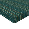 thumbnail image 4 of Ambesonne Abstract Fitted Sheet, Minimalist Wavy Stripes, Twin Size, Dark Teal Maroon Marigold, 4 of 5