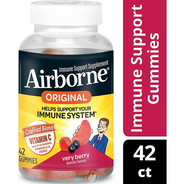 (2 Pack) Airborne Gummy,Very Brry 42 Ct