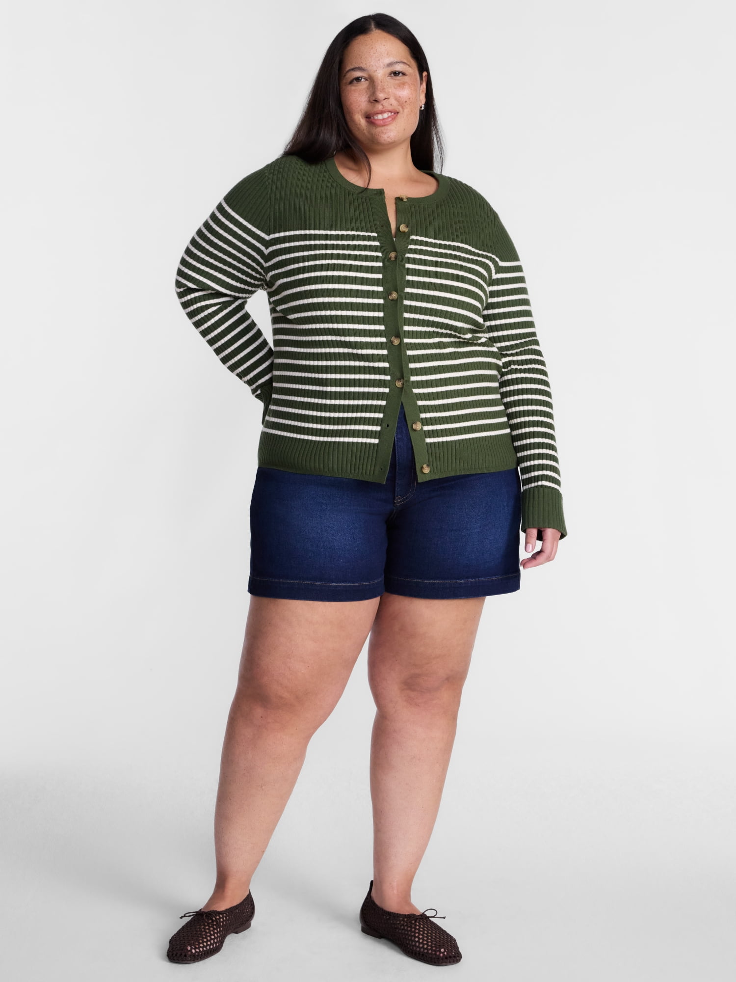 Terra & Sky Women's Plus Cardigan with Long Sleeves, Lightweight, Sizes 0X-5X