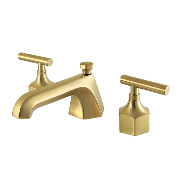 Kingston Brass KZ4467CML  Widespread Bathroom Faucet with Brass Pop-Up, Brushed Brass