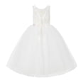 thumbnail image 2 of Ekidsbridal Ivory V-Back Lace Tutu Flower Girl Dresses for Wedding Ceremony Mini Bridal Gown 212R3 4, 2 of 3