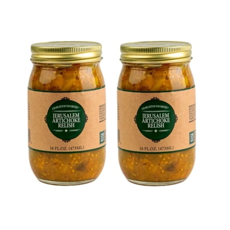 Charleston Favorites Jerusalem Artichoke Relish 2-Pack, 16 oz Jars – Southern Gourmet Pickle Relish, Small-Batch, Tangy & Sweet Condiment, Made in USA