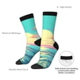 thumbnail image 4 of KLL Retro Palm Beach Sunset Print Cool Socks Men's Women's Crew Socks Funny Crazy Novelty Stockings, 4 of 6