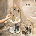 thumbnail image 4 of Perfume Rack Makeup Jewelry Display Shelf Creams Tray drawer basket White pink 2 Tier, 4 of 9