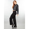 thumbnail image 3 of Pantalón cargo de mezclilla rígida SAVI JEANS Mujer con bolsas wide leg negro 9, 3 of 4
