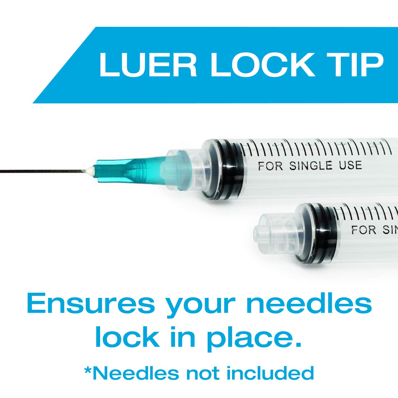 Generic Disposable Luer Lock Needle 100Pack (25G-0.5IN)