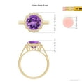 thumbnail image 6 of ANGARA Natural 2.45 Ct. Amethyst with Diamond Halo Ring in 14K Yellow Gold for Women (Ring Size: 6.5), 6 of 11