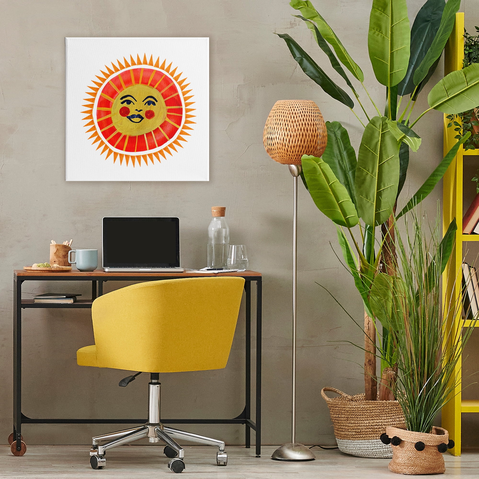Stupell Industries Cheerful Boho Sun Canvas Wall Art, design by Katherine Herrell Studio