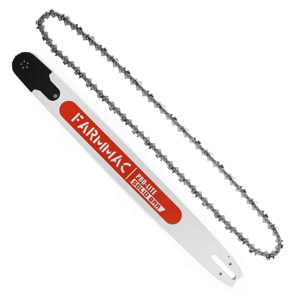 FARMMAC 24 Inch Chainsaw Guide Bar & Chain Combo Alloy Chainsaw Bar, 3/8" Pitch .058" Gauge, 84 Drive Link, Full Chisel Chain, Fit for Husqvarna Echo Shindaiwa Poulan Partner Dolmar Efco Jonsered