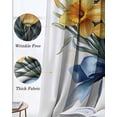 thumbnail image 3 of Yellow Spring Floral Blackout Curtains for Bedroom Living Room Darkening Curtains 54 Inch Long Blue Bow Knot Botanical Green Short Curtain for Small Window Treatment Grommet Drapes 42"x54"x2, 3 of 9