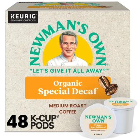 Newman's Own Organics Special Decaf Coffee, 48 K-Cup Pods, Medium Roast