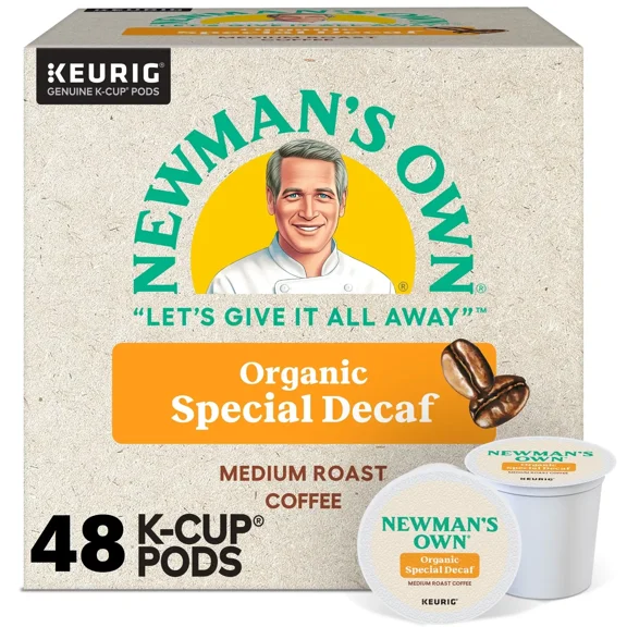Newman's Own Organics Special Decaf Coffee, 48 K-Cup Pods, Medium Roast