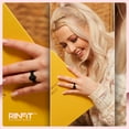 thumbnail image 2 of Rinfit Silicone Rings for Women & Men - Couple Sets Rubber Wedding Bands - Two Tone & Diamond Pear - Black & Gold, 2 of 5