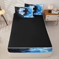 thumbnail image 4 of Homewish Yin Yang Black White Wolf Print Zipper Twin Comforter Sets with Fitted Sheet and 2 Pillowcases,Cloudy Sky Zipper Bedding Set For Men And Women,Reversible,4-Piece, 4 of 7