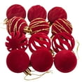 thumbnail image 3 of HBBKVI Shatterproof Flocked Red Christmas Balls, Set of 12, 1.6 Inch Plastic Ornaments for Christmas Tree, 3 of 8
