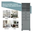 thumbnail image 3 of GDF Studio 67.3" Tall Storage Cabinet with 3 Drawers and Adjustable Shelves, MDF Board, Gray, 3 of 8