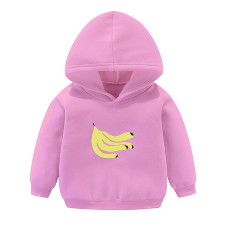 

Fshinging Sweatshirts for Toddlers Boys Girls Pullover Solid Plus Babies Hooded Color Girls Tops