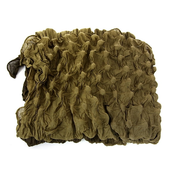 Women's Crinkled Triple Tone polyester scarf Green Scarf Wrap 72 x 40 inches