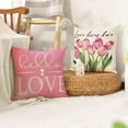 thumbnail image 2 of Hollo Love Pink Tulips Bicycle Throw Pillow Covers, 18 x 18 Inch Flowers Spring Mother''s Day Cushion Case for Sofa Couch Set of 4, 2 of 6